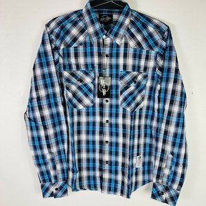 Something Strong Men's Shirt Blue/Grey/White Check